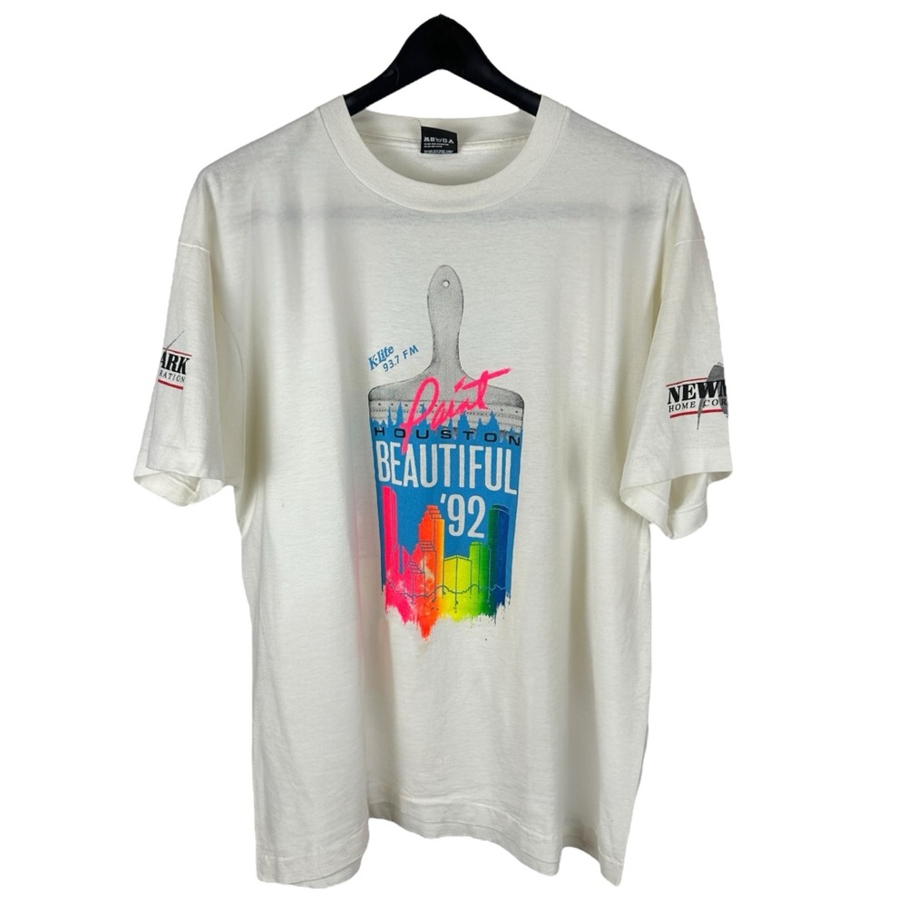 Vintage 90s K.Lite 93.7 FM Paint Beautiful Houston Radio Shirt Size XL